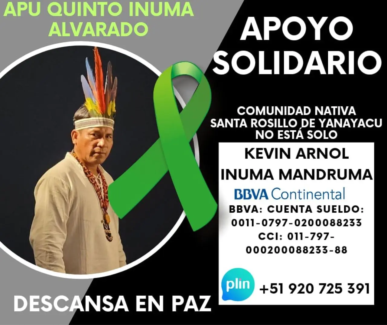 Promueven campaña para recaudar fondos en apoyo de la familia de Quinto Inuma