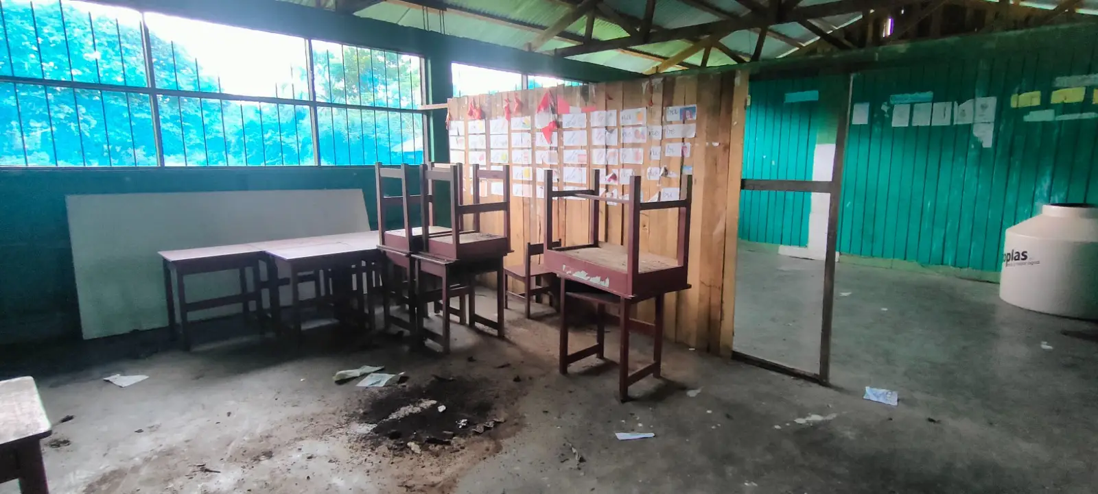 Centro educativo de comunidad nativa de Ucayali está en estas condiciones a pocos días del inicio de las clases. (Foto: Inforegión).