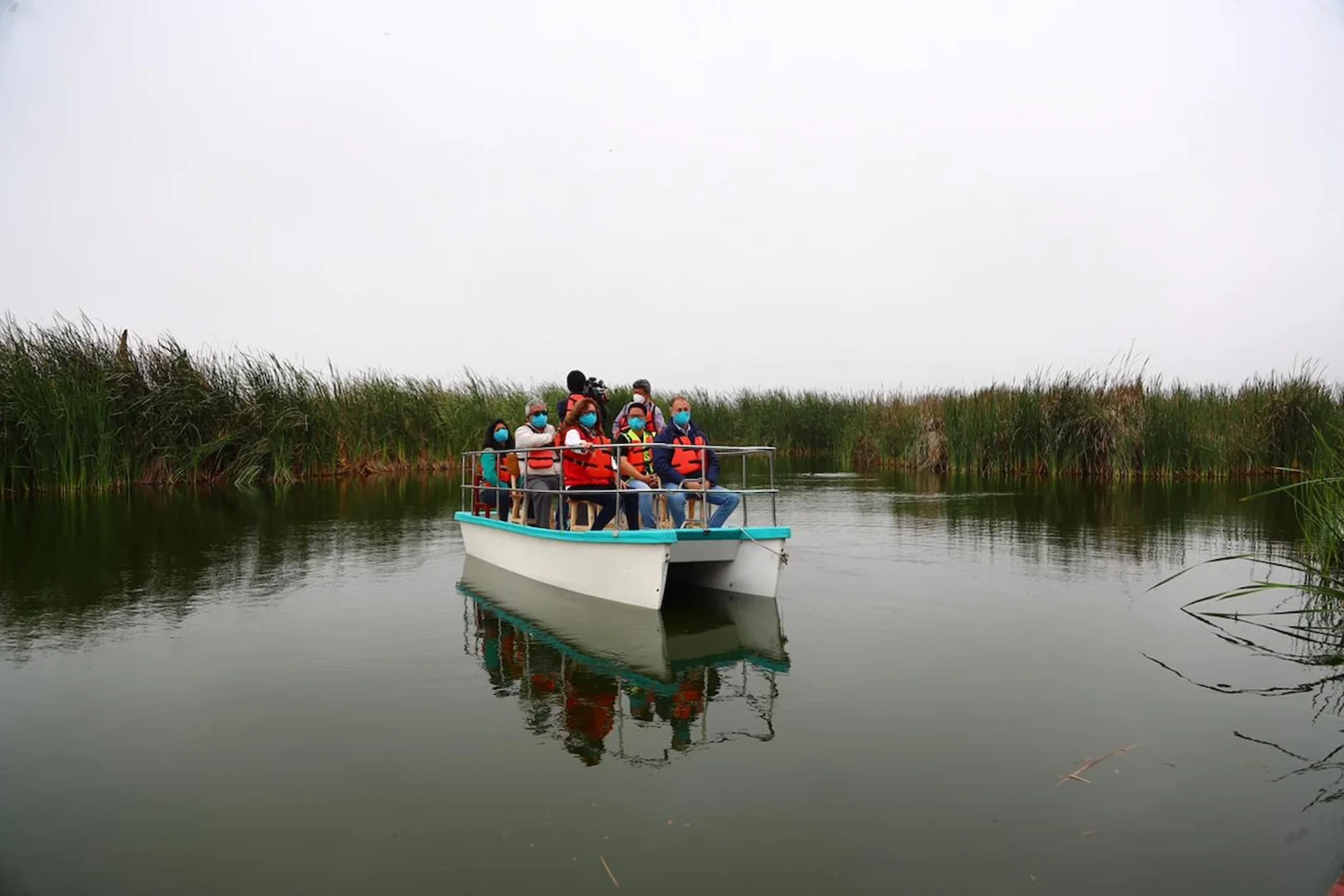 Circuito en bote del recorrido "Génesis" en los Pantanos de Villa. 