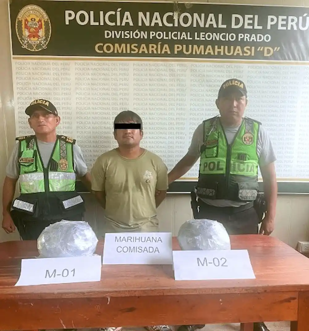 Incautan seis kilos de marihuana en Leoncio Prado