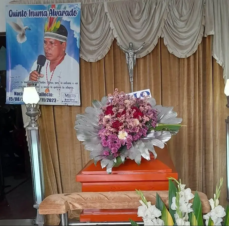 El apu Quinto Inuma fue velado durante dos noches en la ciudad de Tarapoto (foto: Fepikecha).