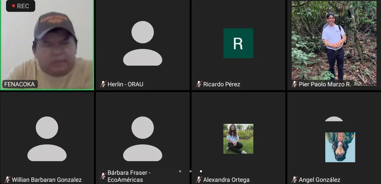 Captura de pantalla de la conferencia de prensa que brindaron, este martes 12 de diciembre, dirigentes indígena de Fenacoka (imagen: Inforegión).