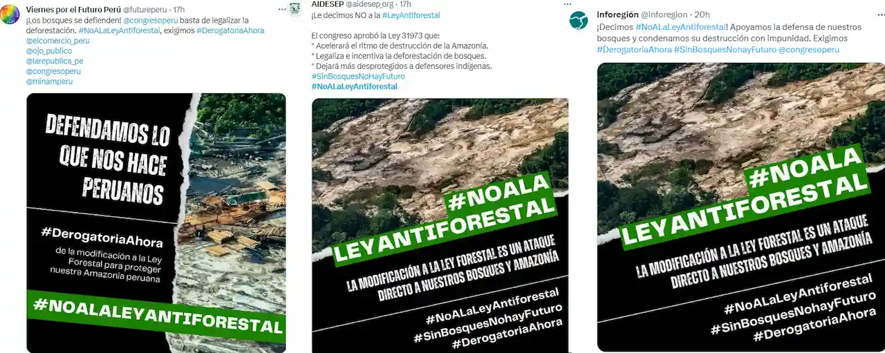 Realizan tuitazo y alistan más iniciativas por la derogatoria de ley antiforestal