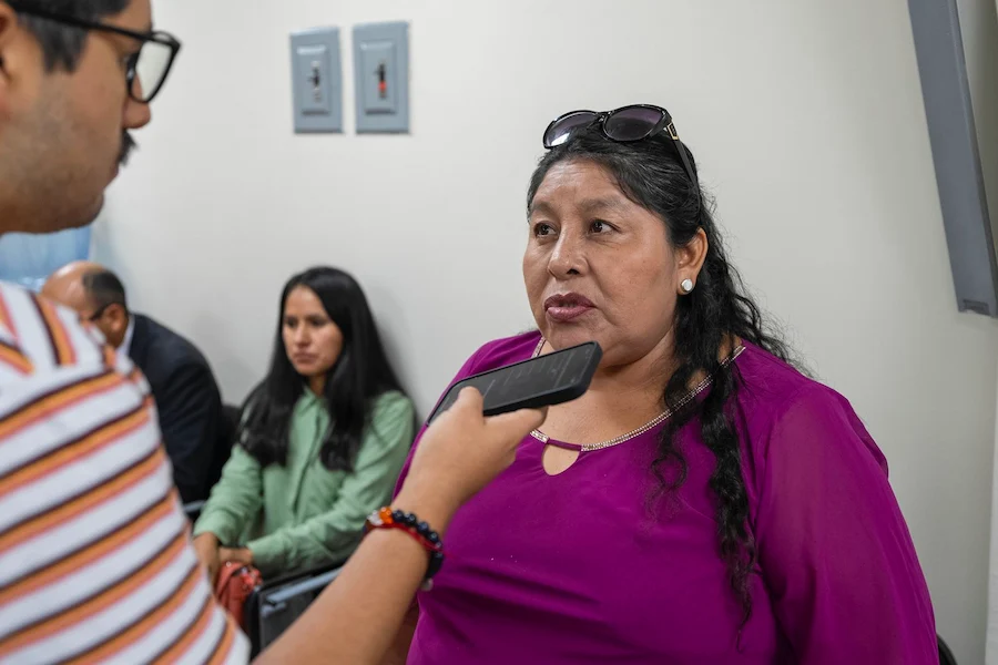 Alcaldesa de Río Tambo mostró su respaldo al nuevo presidente del NorVraem, Jhony Apolinario.