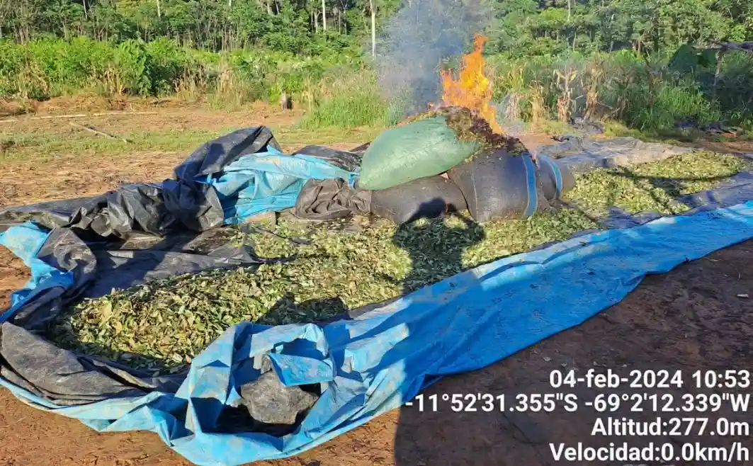 Madre de Dios: Destruyen dos laboratorios para elaborar cocaína en Tahuamanu