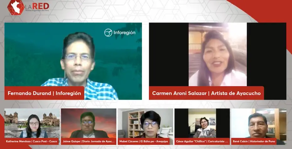 La artista ayacuchana participó de la mesa de la Red de Medios Regionales del Perú.
