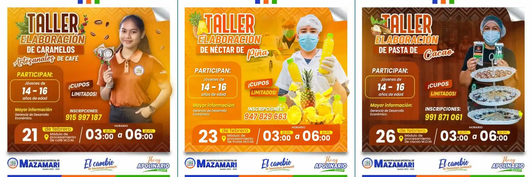 Talleres están dirigidos a jóvenes del distrito de Mazamari, región Junín. (Foto: Municipalidad de Mazamari).