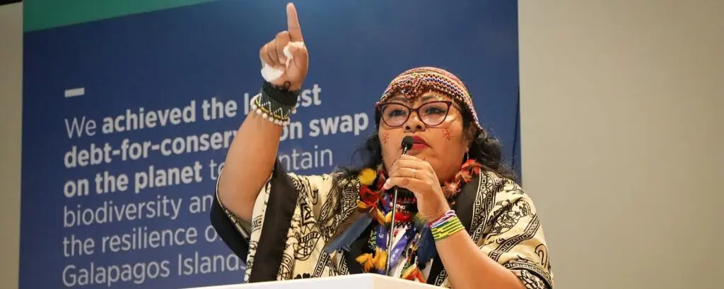 Olivia Bisa lidera la defensa frente a la contaminación petrolera y otros proyectos extractivos en la Amazonía. (Foto: Cuencas Sagradas).