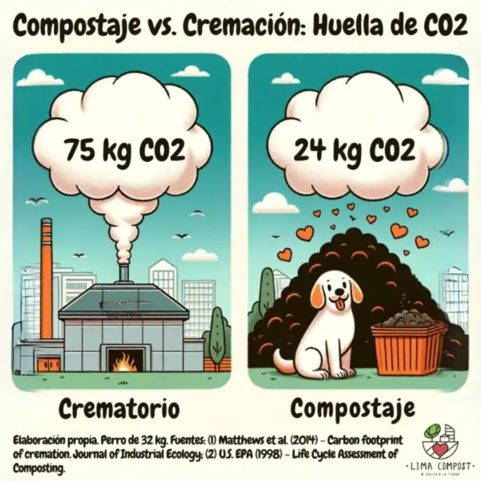 camposanto: Comparación de contaminación producida por un crematorio y el compostaje. (Foto: Lima Compost).