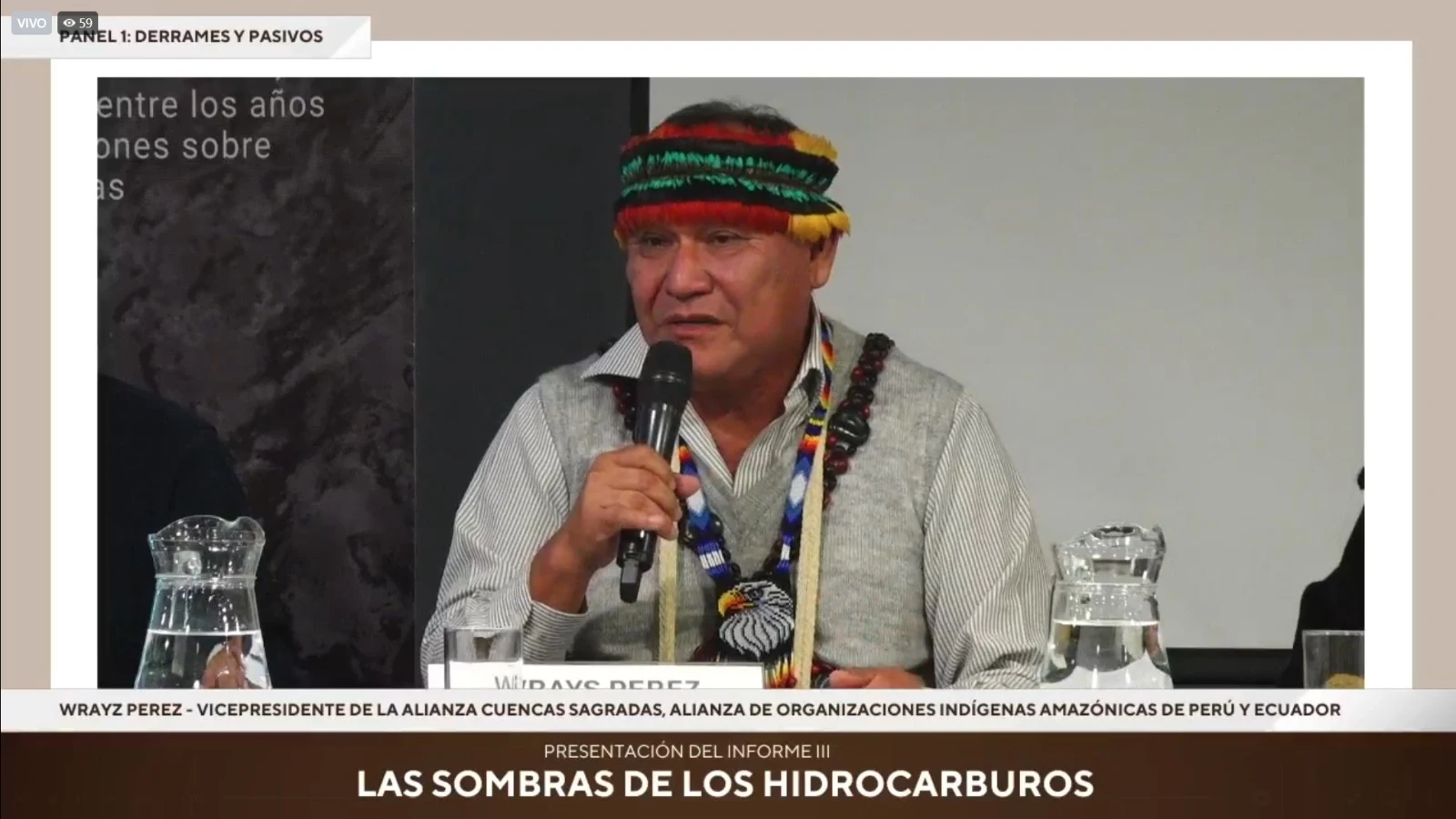 hidrocarburos. Wrayz Perez, vicepresidente de la alianza Cuencas Sagradas. (Foto: Difusión)