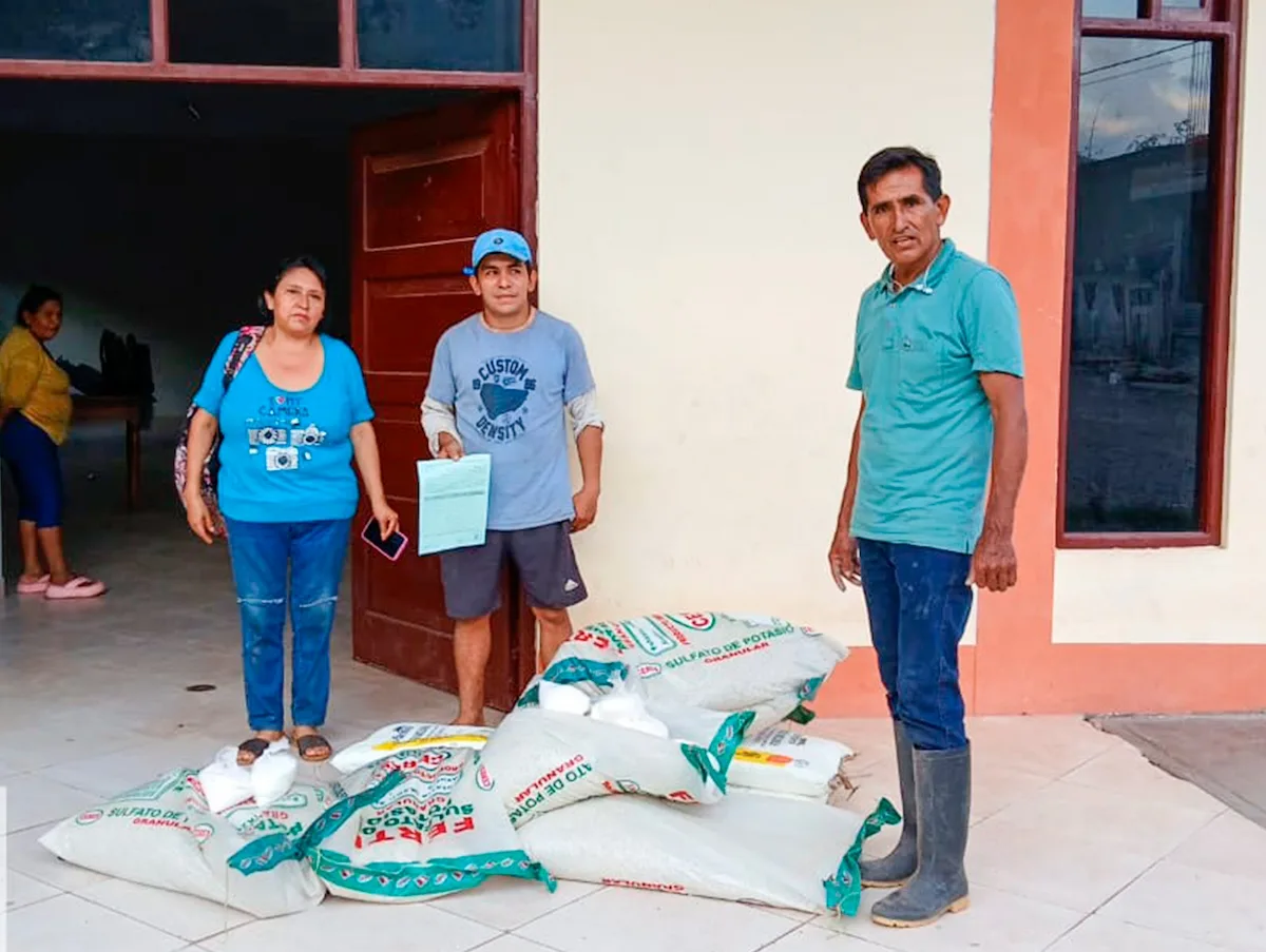 Entregan 936 toneladas de fertilizantes a familias cacaoteras de Padre Abad