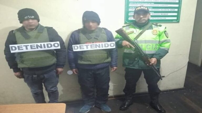 Sandia: Capturan a dos sujetos con más de 1.5 toneladas de concentrado minero robado en Quiaca