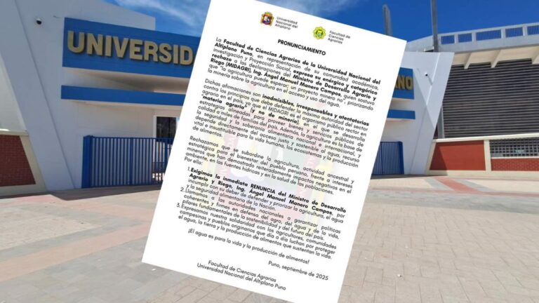 Universidad del Altiplano exige renuncia de ministro de Desarrollo Agrario y Riego