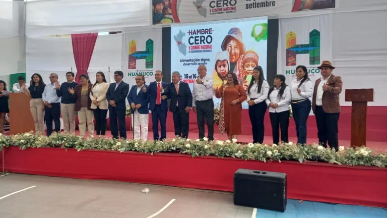 Once acuerdos marcan el cierre de la V Cumbre Nacional de Gobernadores Regionales «Hambre Cero» en Huánuco