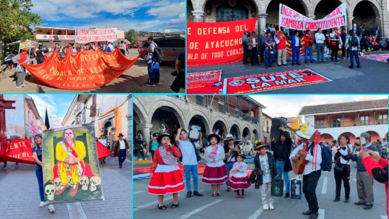 Los dos frentes que marcaron la marcha nacional en Ayacucho
