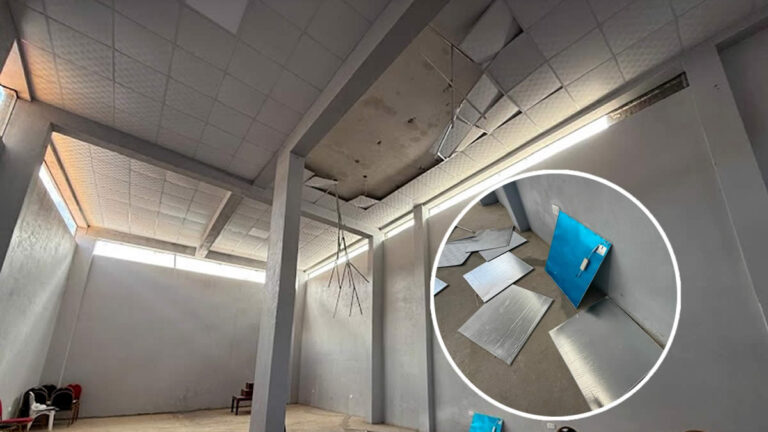 Colapsa techo del auditorio de la Federación Folklórica de Puno recientemente entregado