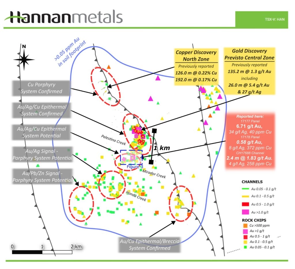 Las campañas en el prospecto Previsto confirmaron nuevas zonas de oro de alta ley, con valores de hasta 6,71 g/t, ampliando la escala del proyecto Valiente en el centro-oriente del Perú. (Foto: Hannan Metals)