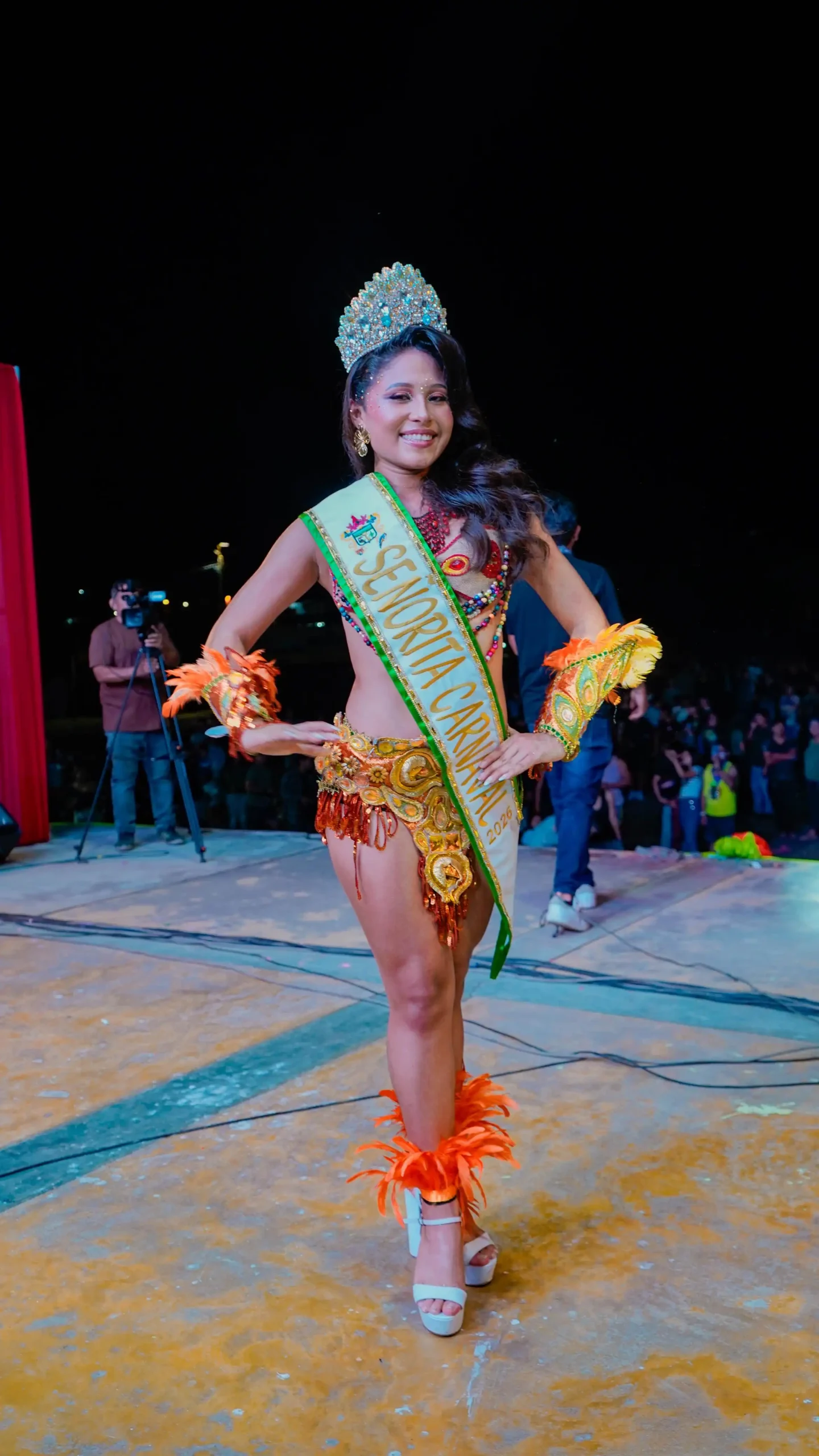 La noche cerró con la coronación de Luisiana Kaory Grandes Barón como Reina del Carnaval Tingales 2026. (Foto: Difusión)