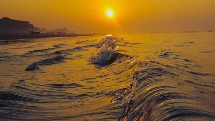El sol se pone en la playa de Kuakata en Bangladesh. (Foto: © WMO/Ahnaf Ibne Nasir)